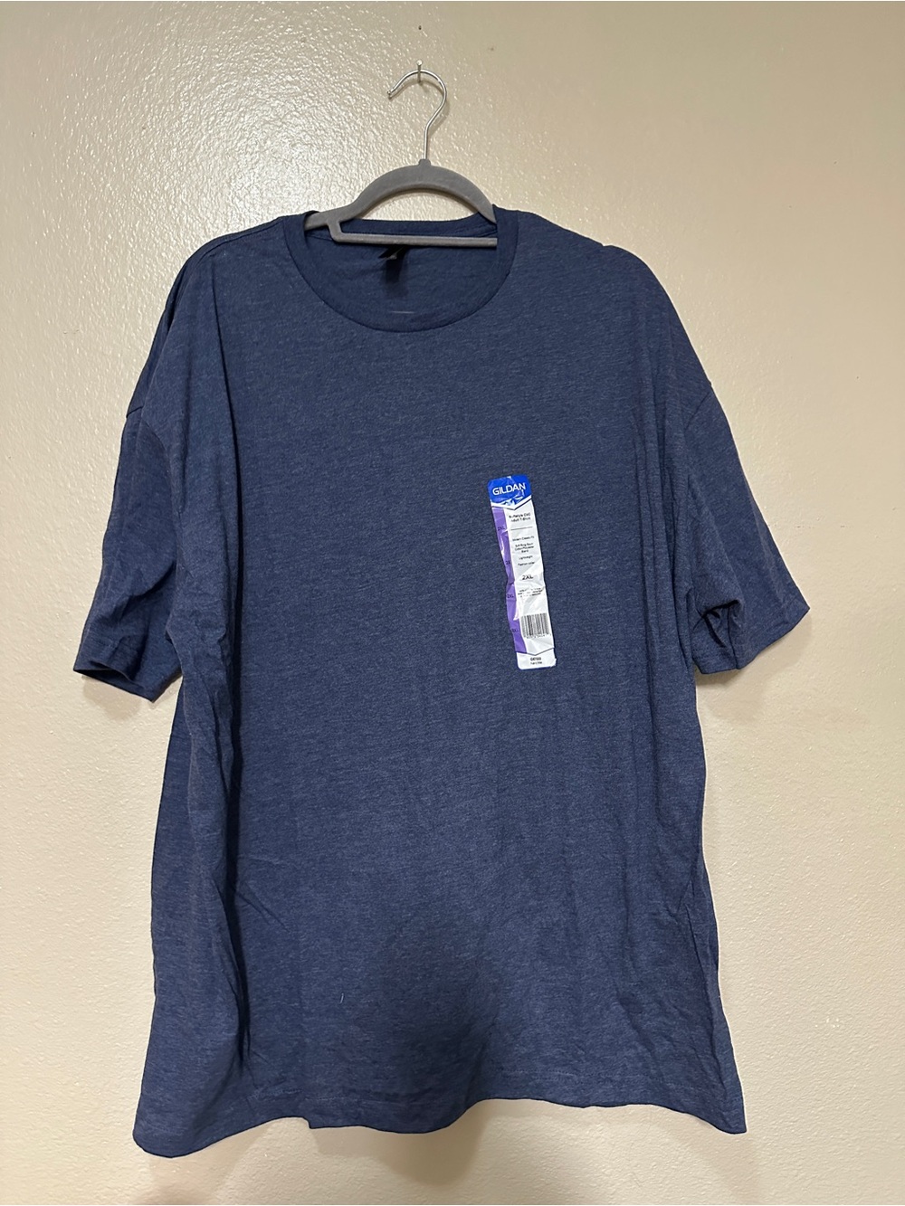 Gildan Men’s Heather Navy Short Sleeve Crew Neck T-Shirt